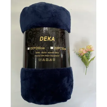 deka AKCE - MIKROPLYŠOVÁ DEKA 200x230cm - TMAVĚ MODRÁ
