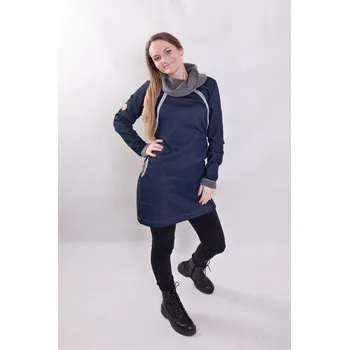 Dámská mikina Kulišárny Dámské zateplené mikinošaty JEANS kojicí VELIKOST: 40