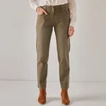 Džíny mom s pružným pasem khaki 38