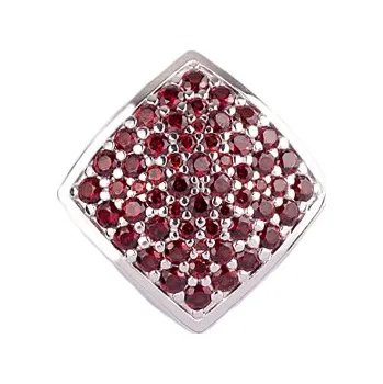 Přívěsek stříbrný přívěsek s českým granátem - čtverec (6471537) povrchová úprava: zlacené