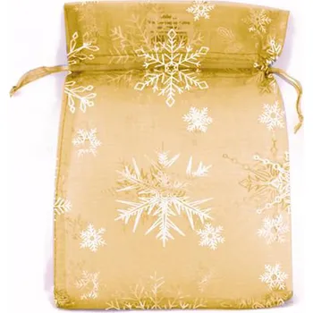 Dárkový sáček Organza zlaté vločky