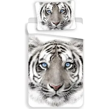 Povlečení Oboustranné Bavlněné povlečení BÍLÝ TYGR 140x200/70x90 cm