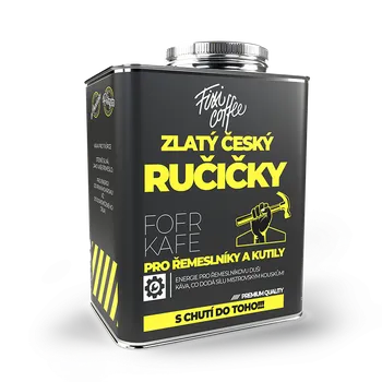 Káva Fixi Coffee Fofr kafe – Zlatý český ručičky, směs výběrové kávy zrnková / stylový plechový kanystr / 500 g
