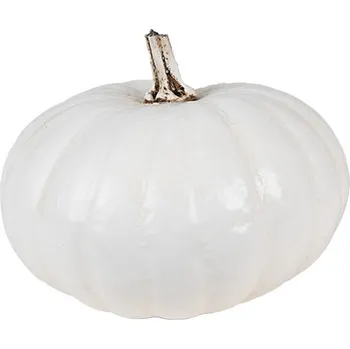 Bytová dekorace Bílá antik dekorace dýně Pumpkin Carbassa - Ø 17*13 cm