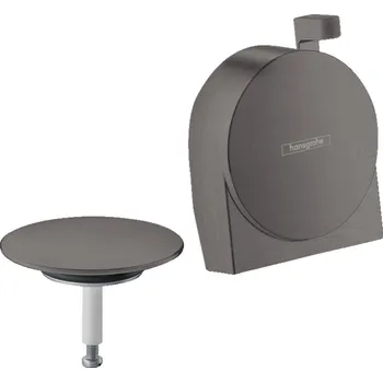 Vodovodní baterie Hansgrohe Exafill S, vrchní sada vanového výtoku, odtokové a přepadové soupravy, kartáčovaný černý chrom, HAN-58117340