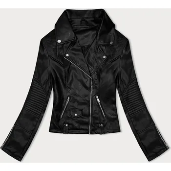 Černá dámská bunda ramoneska s límcem J Style (11Z8109) odstíny černé S (36)