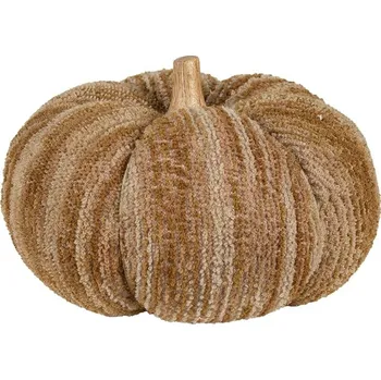 Bytová dekorace Hnědo-béžová látková dekorace dýně Pumpkin XXL - Ø 25*16 cm