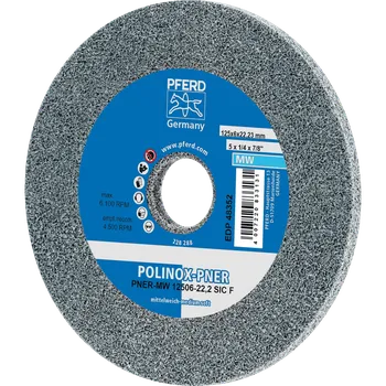 Brusný kotouč Pferd 44691452 | Brusný kotouč PNER-MW 125x6x22,23 mm, středně měkký, SiC, jemné, POLINOX