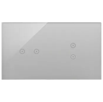 vypínač Simon DSTR223/71 Dotykové panely 2 moduly 2 horizontální dotykové pole, 2 vertikální dotyková pole, bouřková/stříbro