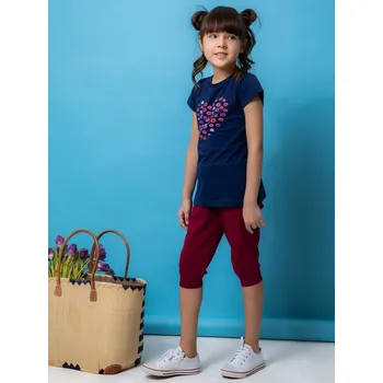 Dívčí 3/4 kalhoty Base - bordo 128