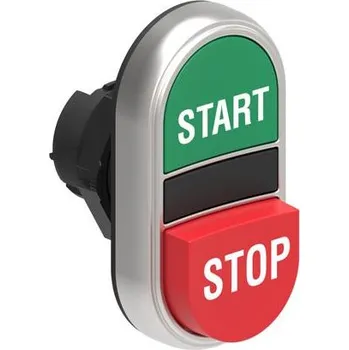 RC model auta LOVATO Electric LPCB7233 Dvoutlačítková plastov hlavice zelená/červená se symboly START-STOP lícující + vystouplé