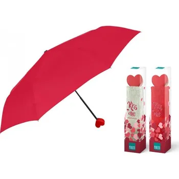 PERLETTI Dámský skládací deštník VALENTIN / červený obal, 26099