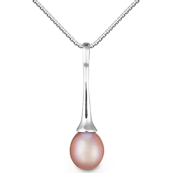 Přívěsek Přívěsek z bílého zlata s lila perlou