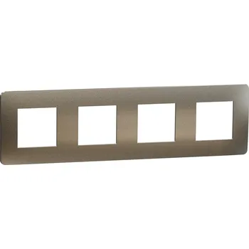 Schneider Electric NU280850M Unica Studio Metal - Krycí rámeček čtyřnásobný, Bronze/Bílý