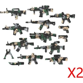 ostatní stavebnice Vojenské stavebnice s mini figurkami a zbraněmi | komponenty styl lego - PD021-K7030-B-2SETS