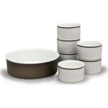 Nádobí Thun 1794 Kompotová souprava, Ella, perličky, porcelán Thun, 7 d.