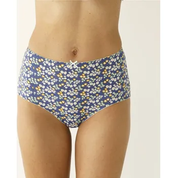 Kalhotky Sada 4 bavlněných kalhotek maxi s potiskem květin modrá/zelená 46/48