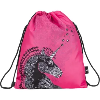 Školní sáček Bagmaster Dívčí školní sáček na přezůvky SHOES LIM 9 A PINK/BLACK/WHITE