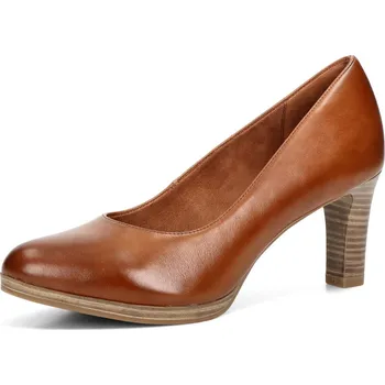 Dámská móda Tamaris dámské kožené lodičky - koňakové