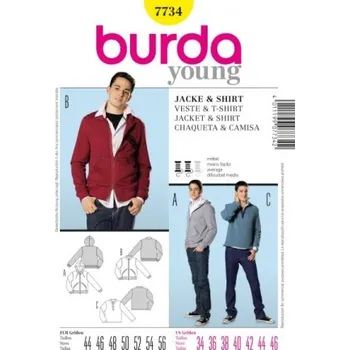 Volný čas Střih Burda číslo 7734 Mikina pro pány -