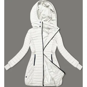 Dámská bunda v ecru barvě s kapucí pro přechodné období (2M-017) odstíny béžové S (36)