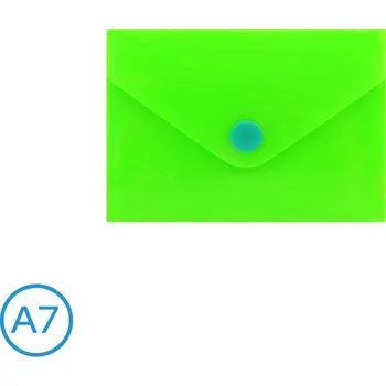 Obal spisový s klopou a drukem A7 neon zelený