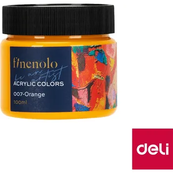Speciální výtvarná barva Barvy akrylové 100ml, oranžová FINENOLO DELI EC17-OR