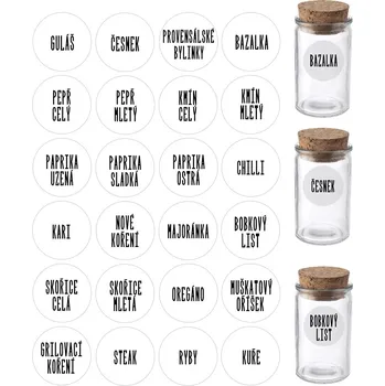 Samolepící etiketa Označto – Sada 24ks štítků na koření - SLIM - Základní set