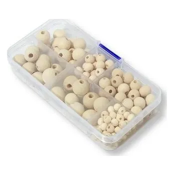 Zestaw koralików drewnianych 150 elementów