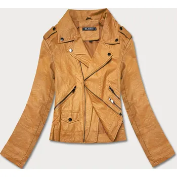 Dámská bunda ramoneska v hořčicové barvě (BN-20025-73) odstíny žluté S (36)