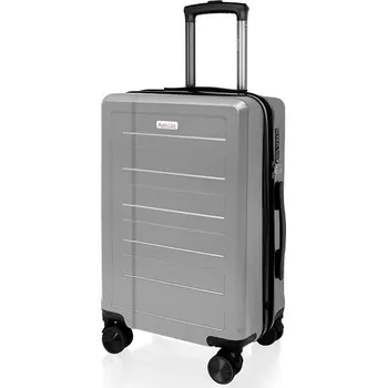 AVANCEA Skořepinový cestovní kufr DE2934 stříbrný S 55x38x25 cm