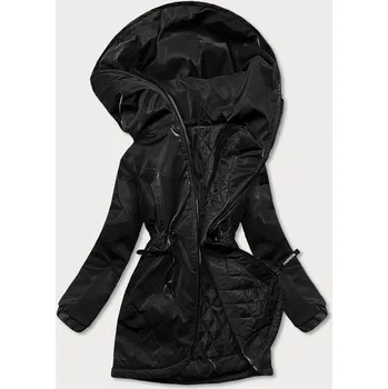 Dámská bunda Černá dámská bunda s kapucí (B8105-1) odstíny černé XXL (44)