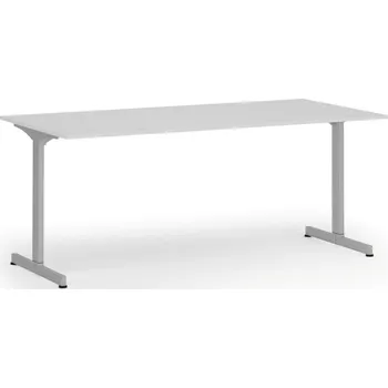 Psací stůl B2B Partner Kancelářský stůl PRIMO BETA, 180x90 cm, šedá podnož, bílá