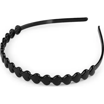 Čelenka Plastová čelenka do vlasů srdce - 6 černá