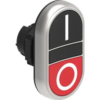 RC model auta LOVATO Electric LPCB7122 Dvoutlačítková plastová hlavice černá/červená se symboly I-O lícující