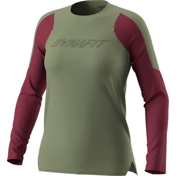 cyklistický dres Tričko Dynafit Ride L/S W sage 2025 Barva: zelená / vínová, Velikost: S