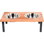 MA-NU Dřevěný stojan s miskami Black Middle M