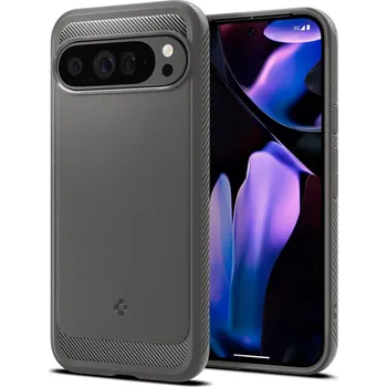 Pouzdro na mobilní telefon KRYT NA GOOGLE PIXEL 9 PRO XL SPIGEN RUGGED ARMOR MARBLE GREY