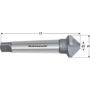 Vrták Karnasch 201790030 | Kuželový a odjehlovací záhlubník DIN 335 tvar C 90° s Morse kuželem 31,0x4,2-112 mm, MK/MT 2, nepovlakované