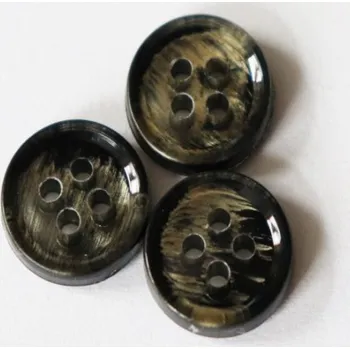 Knoflík Knoflík halenkový černý 370318/18/2 - Černá, 11 mm