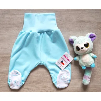 AMÁLKA Bavlněné polodupačky, tyrkysové, obláčky Velikost: 68