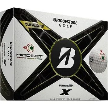 Golfový míček BRIDGESTONE Tour B X MindSet golfové míčky (12 ks) + Dárková krabička týček