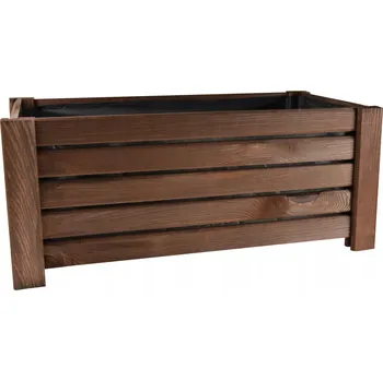 Květináč Béžový Wiklinowy dřevěný Květináč 60 cm x 33 x 25 cm