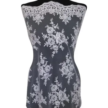 Metráž - Krajka BÍLÁ jemné květy LZ92457001 - Bílá, 130 cm