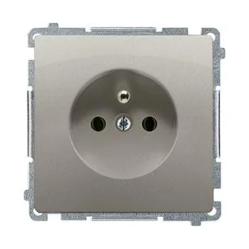 Elektrická zásuvka Simon BMGZ1Z.01/29 Zásuvka jednonásobná s clonkami (strojek s krytem) saténová 16A