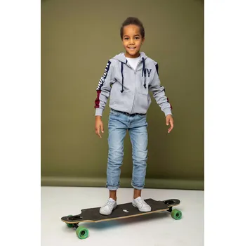 Chlapecká mikina Chlapecká mikina na zip Brooklyn - šedý melanž 146