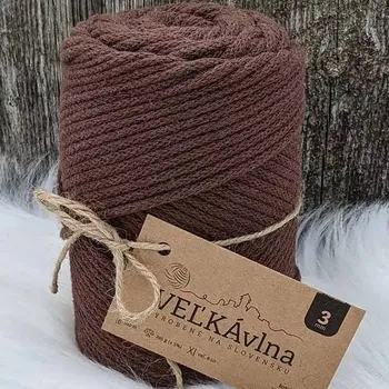 Příze Velká vlna Špagát 3mm Kaštan (Špagátová příze 3mm Gaštan)