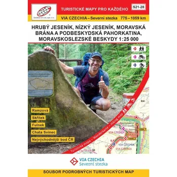 Cestování VIA CZECHIA - Severní stezka, BOX 4, S21-28 1 : 25 000, Severní stezka, úseky Hrubý Jesení