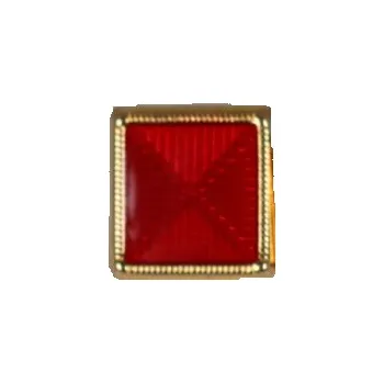 Knoflík Knoflík dámský DILL 340403 v tmavě červené barvě se zlatým orámováním - Červená, 10mm