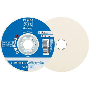 Brusný kotouč Pferd 42003015 | Filcový kotouč 115 mm, COMBICLICK FR
